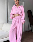 Casual Pink Hoodie Set for Women