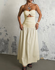 Summer European and American Strapless Beach Dress