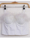 Chic Feather Strapless Top for Women