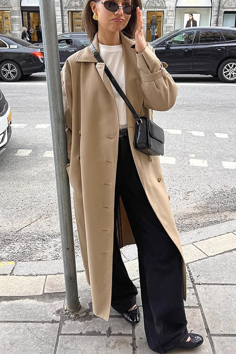 Stylish Loose Fit Long Trench Coat for Women