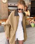 Vintage Khaki Trench Coat for Commuting