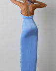 Elegant Hollow Out Halter Long Dress