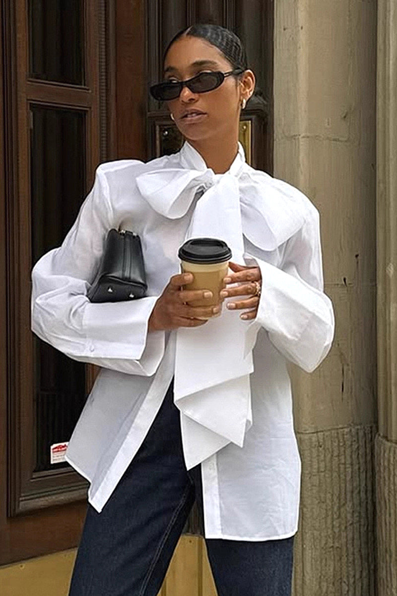 Elegant Bow Tie Shirt for Women