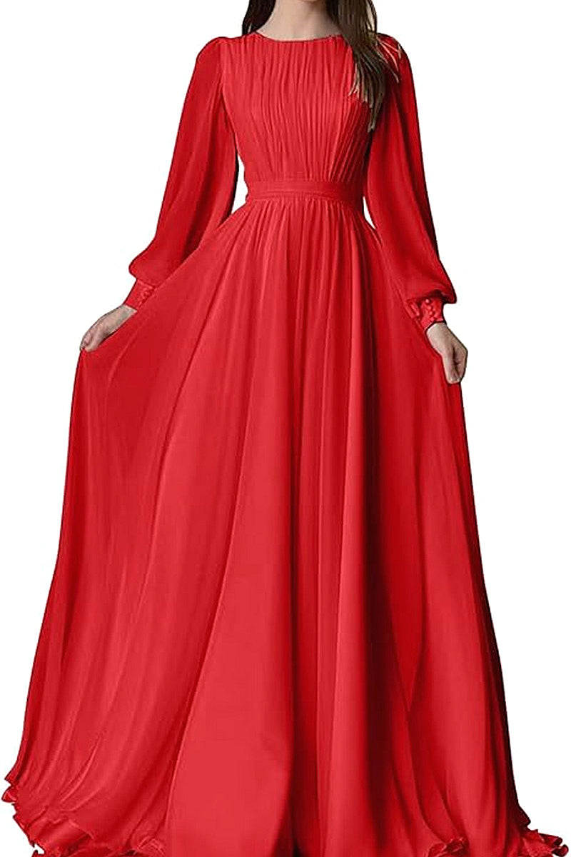 2026 Spring Autumn Lantern Sleeve Wedding Dress