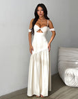 Elegant Off-Shoulder Spliced Dress