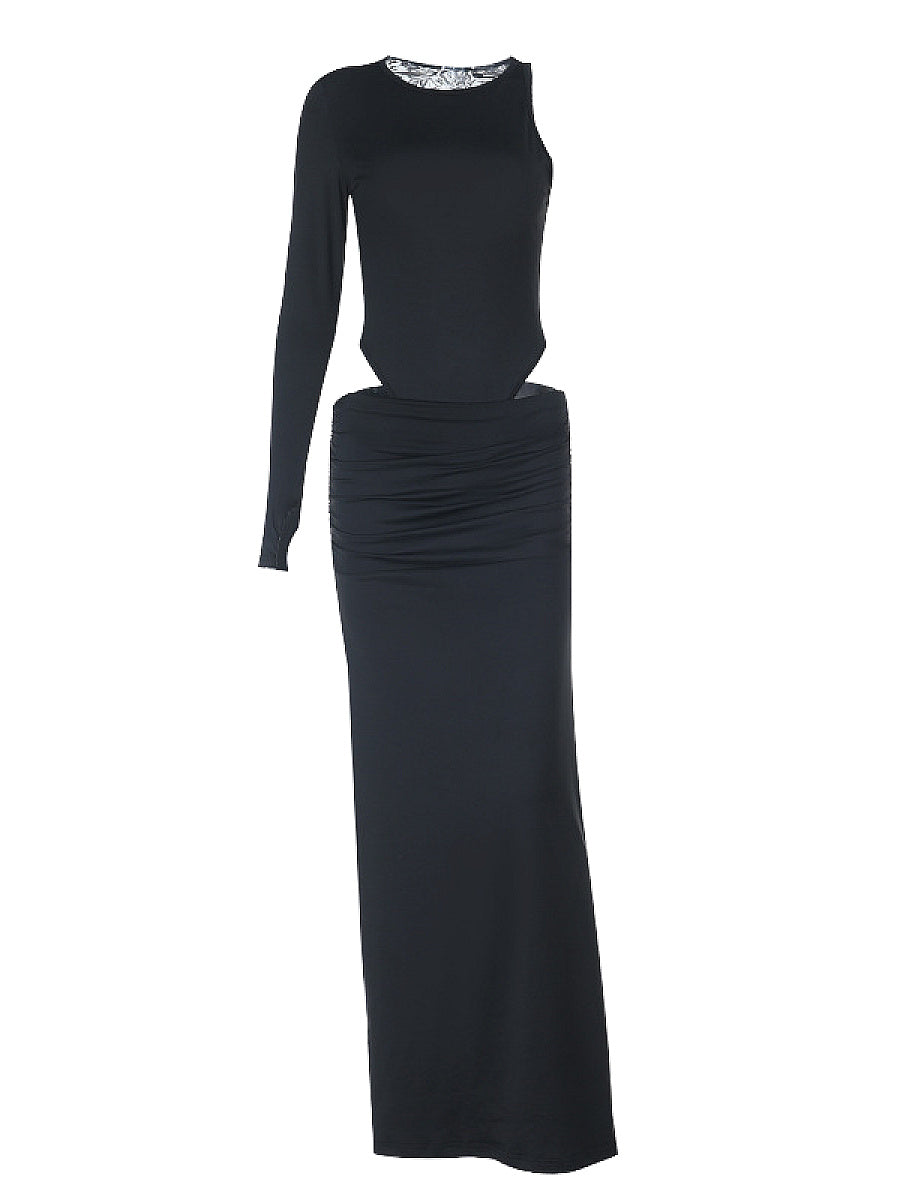 Chic Street Style Long Sleeve Split Skirt Set