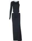 Chic Street Style Long Sleeve Split Skirt Set