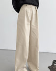 Casual Khaki Wide Leg Pants for Women