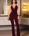 Deep V Neck Halter Jumpsuit for Women