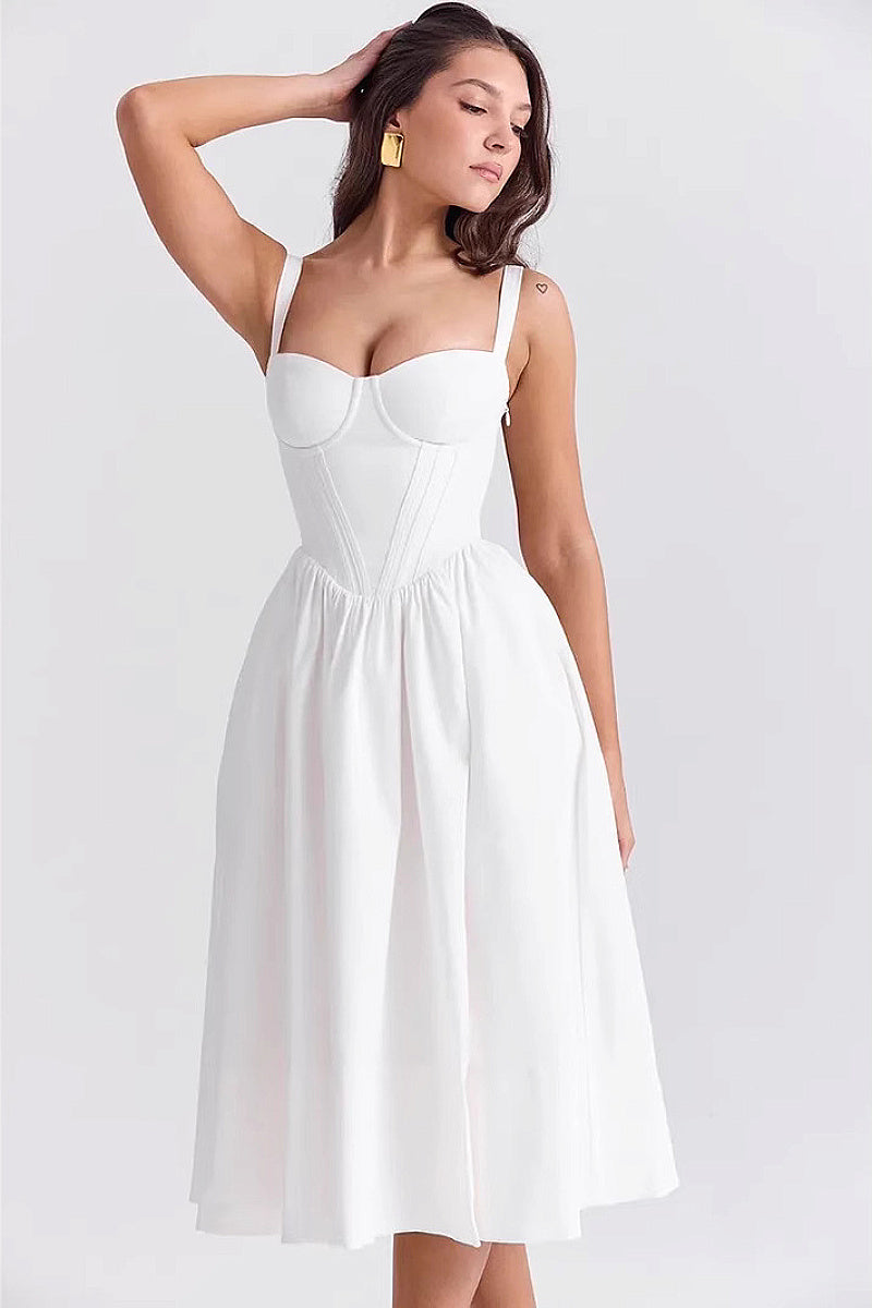 Elegant Black A-Line Dress with Spaghetti Straps