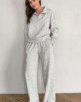 Casual Women's Hoodie Set with Wide Leg Pants