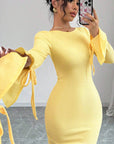 Sexy Backless Bell Sleeve Dress for Women