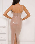 Sexy Sequin Cami Dress with Slit