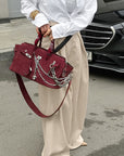 Spring Design Pleated Wide Leg Pants for Women