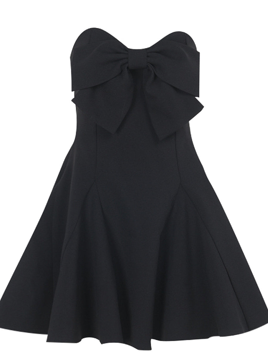 Chic Strapless Bowknot Mini Dress for Women
