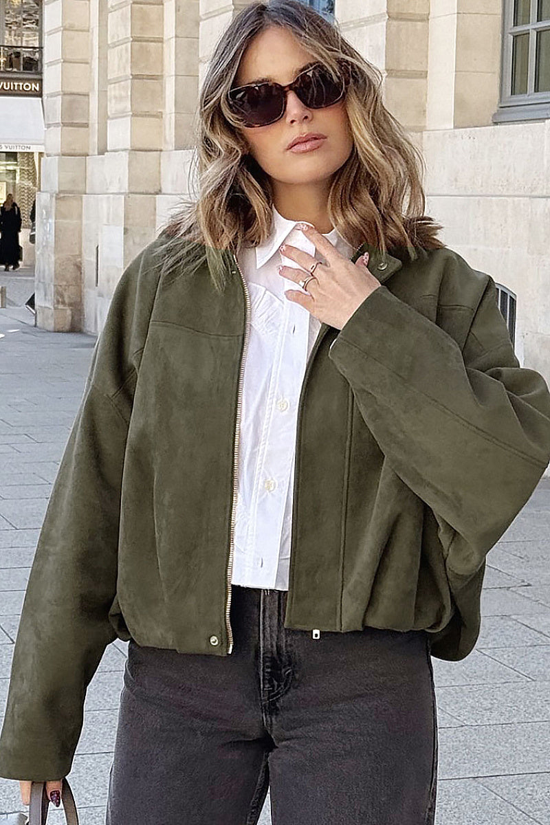 Retro Design Suede Jacket for Women