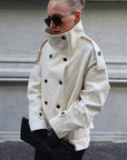 Fashionable Short Double-Breasted Coat for Autumn and Winter