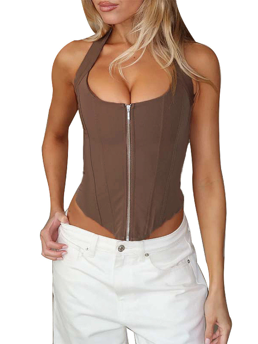 Sexy Backless Crop Top with Tie Design