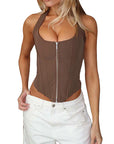 Sexy Backless Crop Top with Tie Design