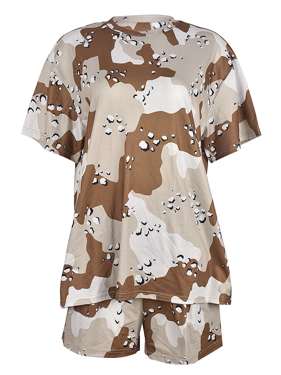 Casual Camouflage Two-Piece Set for Women