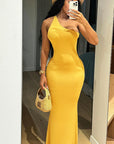 Summer One-Shoulder Sleeveless Bodycon Dress