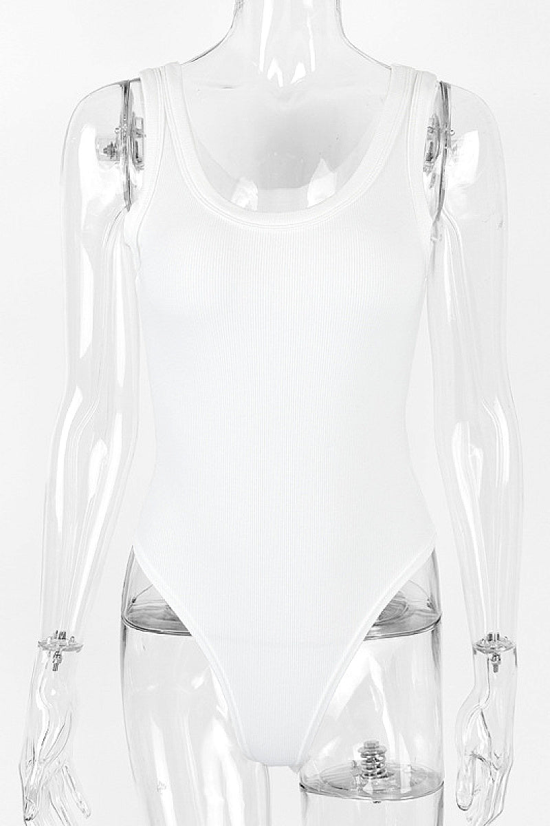 Summer Women's Sleeveless Bodysuit with Round Neck