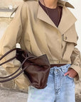 Casual Short Double-Breasted Jacket for Women