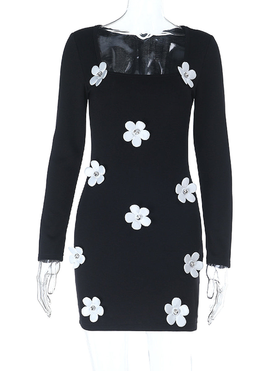 Sexy Floral Long Sleeve Dress for Women