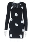 Sexy Floral Long Sleeve Dress for Women