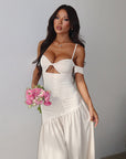 Elegant Off-Shoulder Spliced Dress
