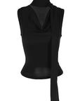 Sleeveless Summer Top with Tie for Women