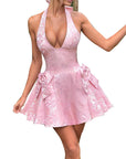 Elegant Sleeveless V-Neck Floral Dress