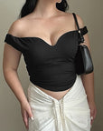 Sexy Off-Shoulder U-Neck Slim Fit Top