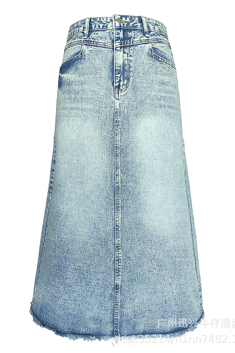 Vintage A-Line Denim Skirt for Women
