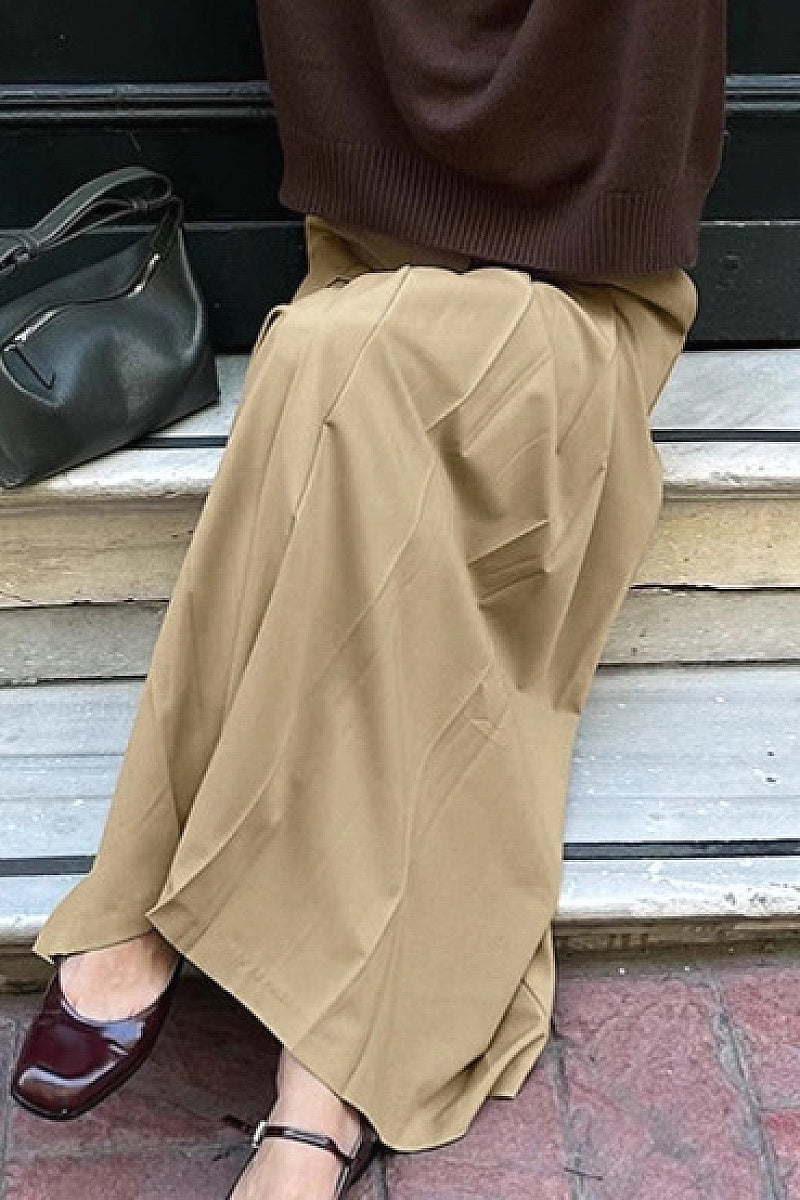 High Waist A-Line Pleated Skirt for Women