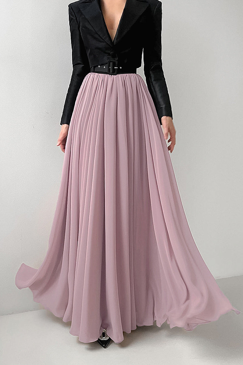 Elegant Color Block Princess Evening Dress
