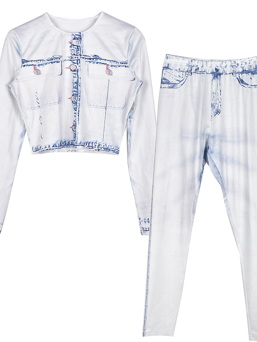 Trendy Printed T-Shirt and Pants Set