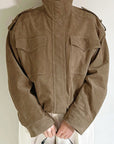French Vintage Suede Jacket for Autumn and Winter