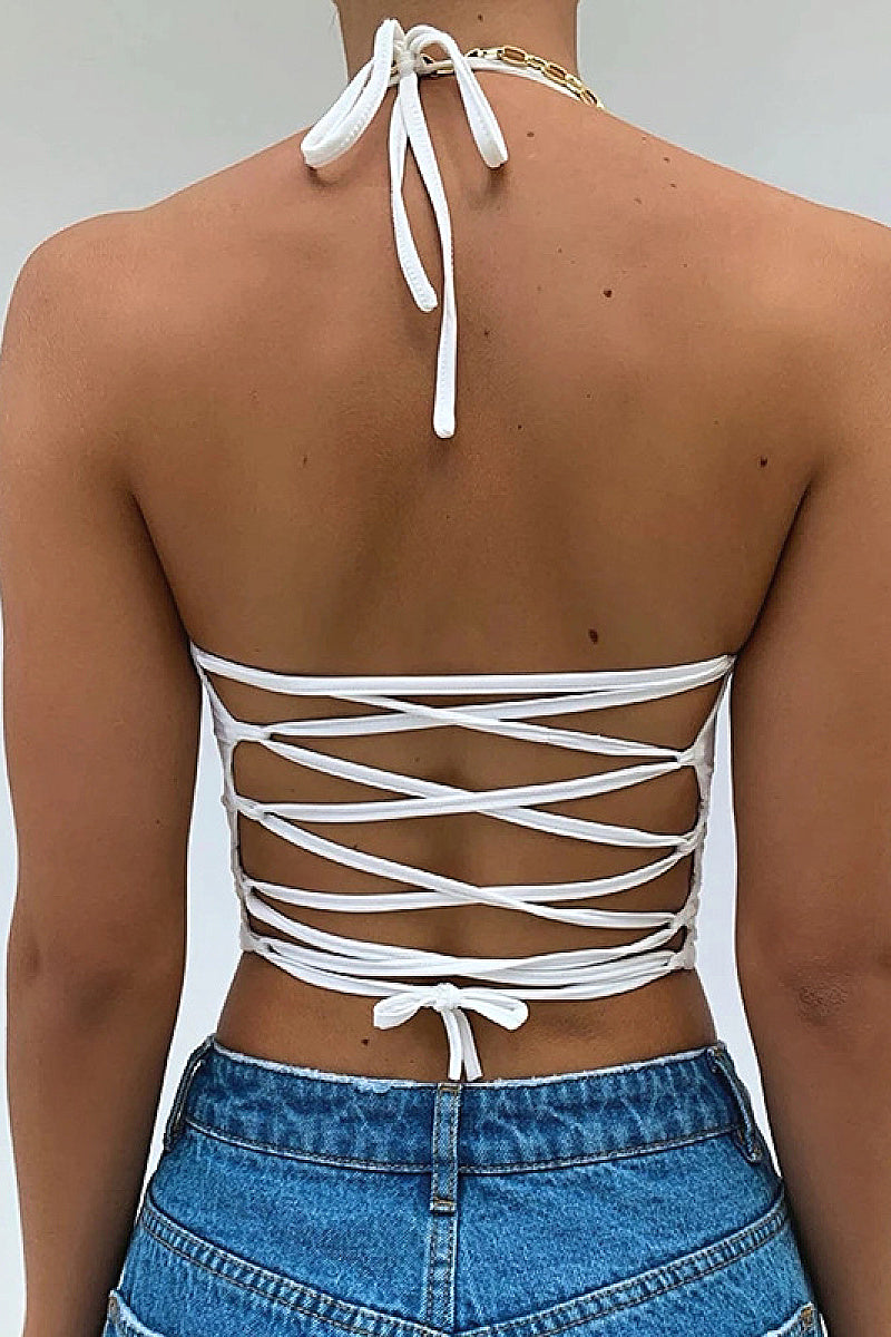 Summer New Sexy Backless Halter Top