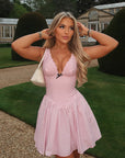 European Style Polka Dot V-Neck A-Line Dress