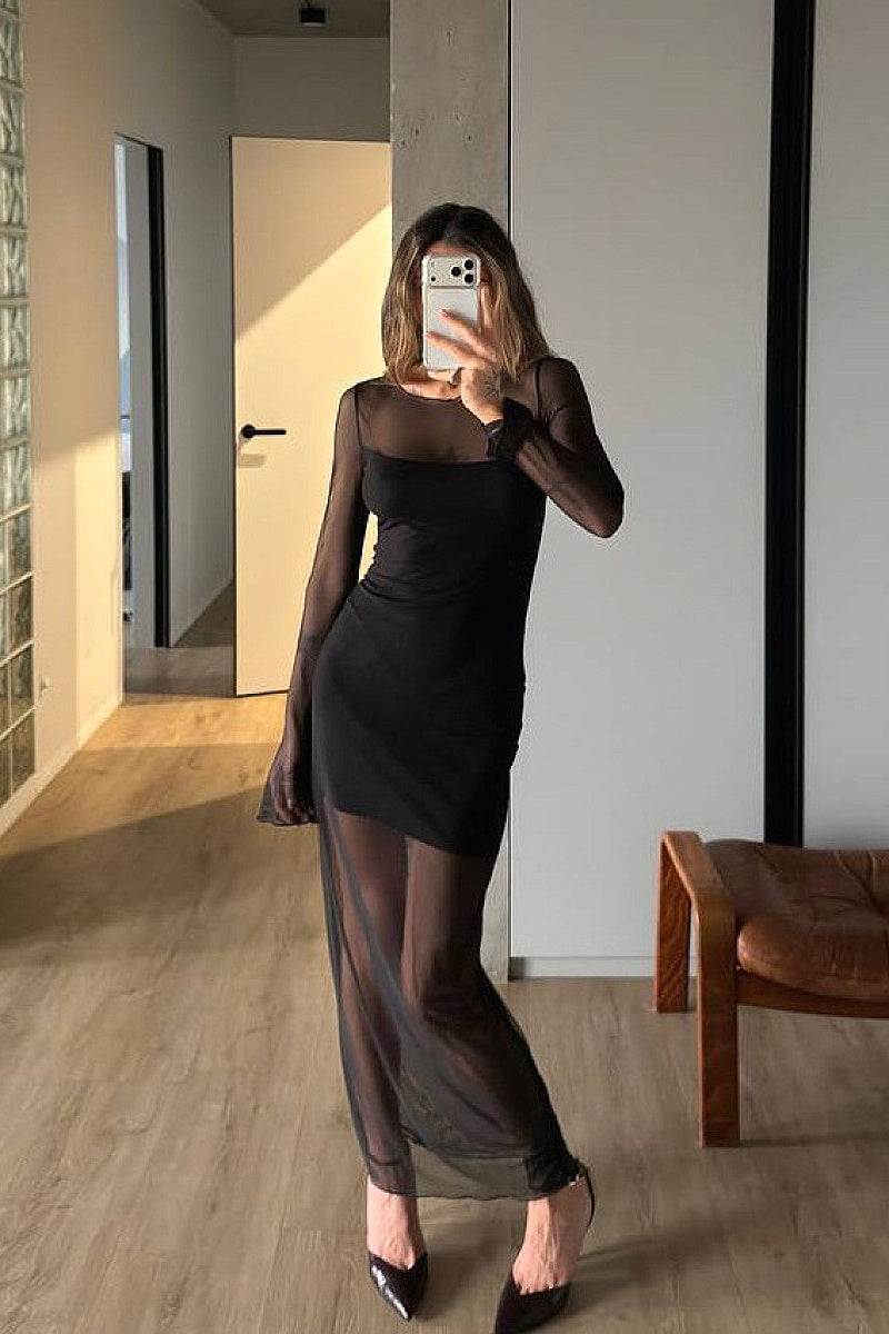 Elegant Sheer Mesh Dress for Women