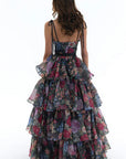 Stylish Floral Print Strapless Dress Set