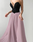 Elegant Color Block Princess Evening Dress