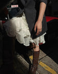 French Sweet Ruffled Lace Chiffon Skirt