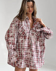 Vintage Plaid Oversized Long Sleeve Shirt