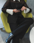Chic Vintage Style Lapel Blouse for Office Wear