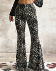 High Waist Leopard Print Flared Pants