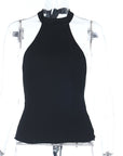 French Style Halter Neck Slim Fit Top