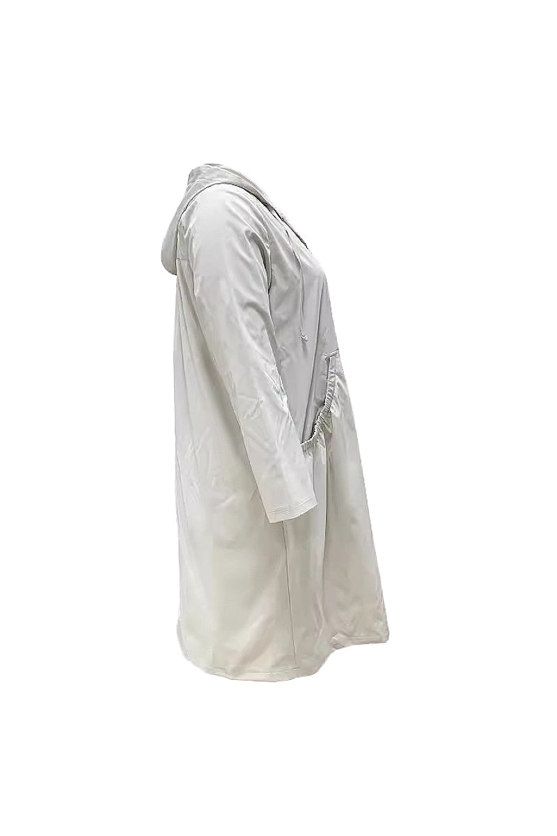 Casual Long Sleeve Hooded Windbreaker for Plus Size Women