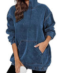 Vintage Washed Hooded Sweatshirt for Casual Wear